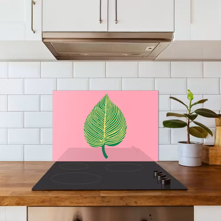 Salpicaderos de cocina - Ilustración - Hoja - Minimalista - Verde — 3