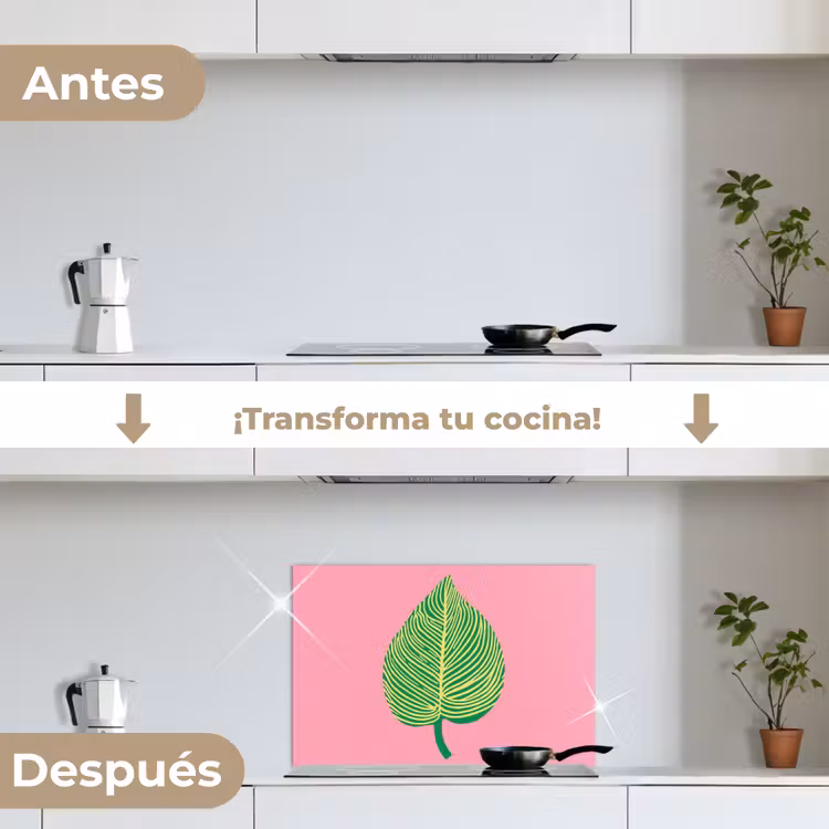 Salpicaderos de cocina - Ilustración - Hoja - Minimalista - Verde — 7