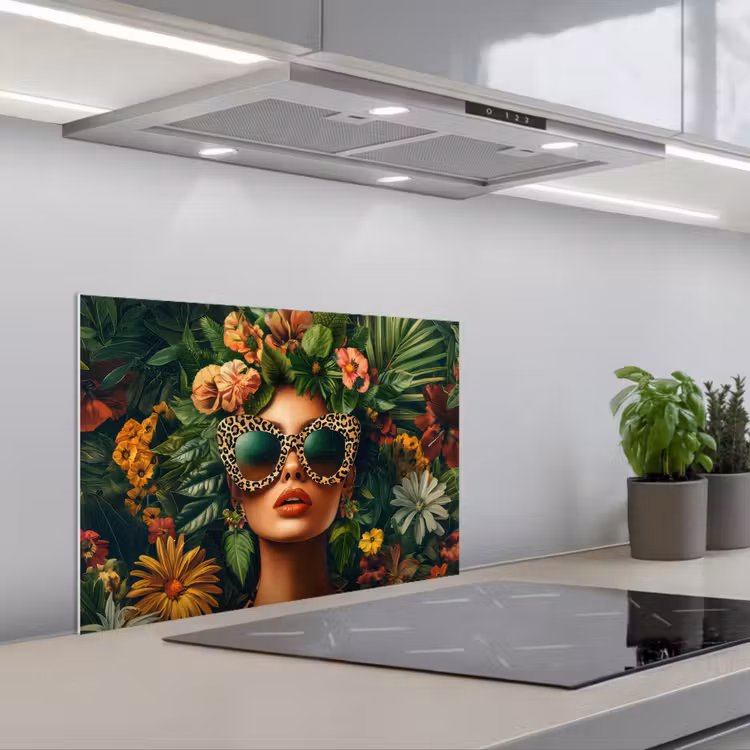 Salpicaderos de cocina - Mujer - Estampado de pantera - Selva - Naturaleza - Lujo — 1