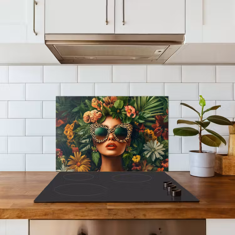 Salpicaderos de cocina - Mujer - Estampado de pantera - Selva - Naturaleza - Lujo — 3