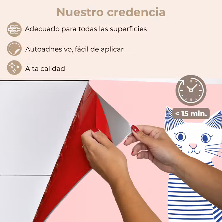 Salpicaderos de cocina - Gato - Ilustración - Minimalista - Rosa — 4