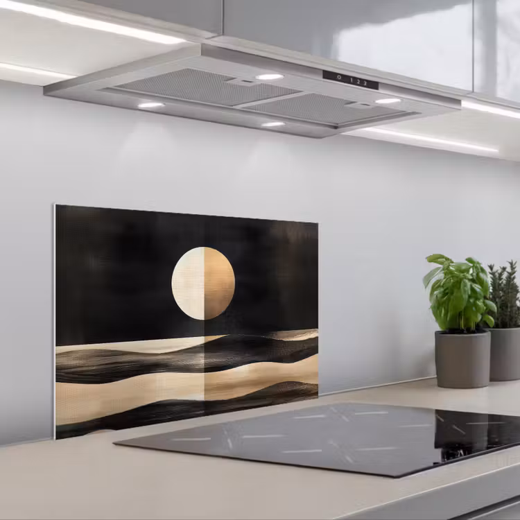 Salpicaderos de cocina - Luna - Círculo - Oro — 1