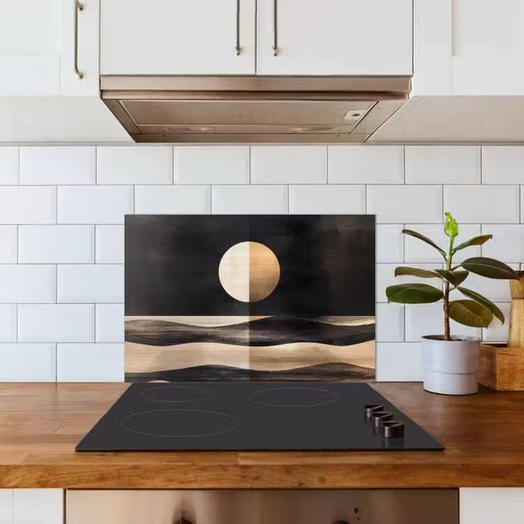 Salpicaderos de cocina - Luna - Círculo - Oro — 3