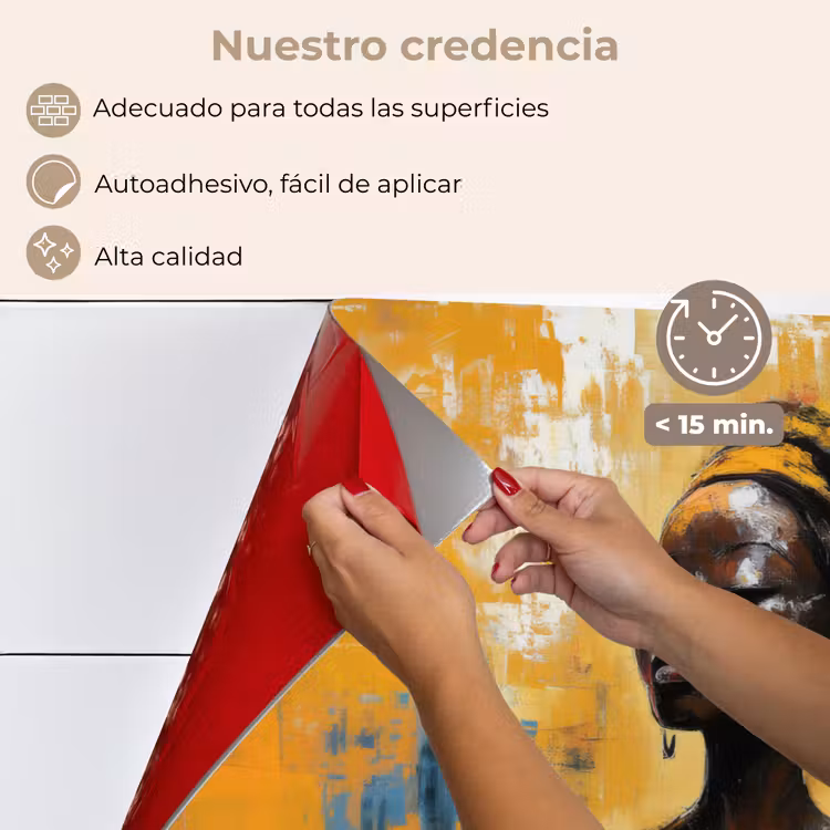 Salpicaderos de cocina - Mujer - Ojos - Pinceladas - Amarillo — 4