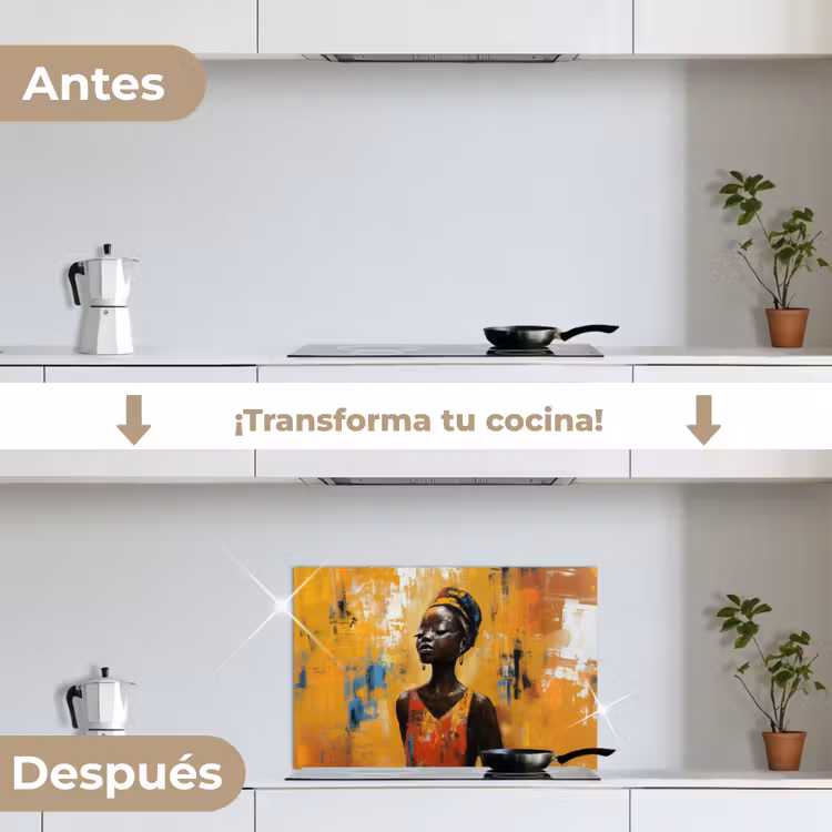 Salpicaderos de cocina - Mujer - Ojos - Pinceladas - Amarillo — 7
