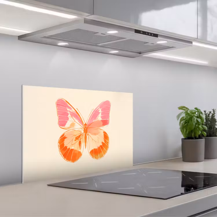 Salpicaderos de cocina - Naranja - Mariposa - Minimalista — 1