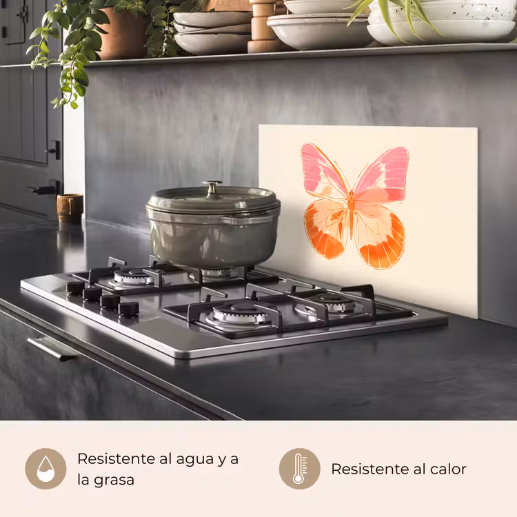 Salpicaderos de cocina - Naranja - Mariposa - Minimalista — 2
