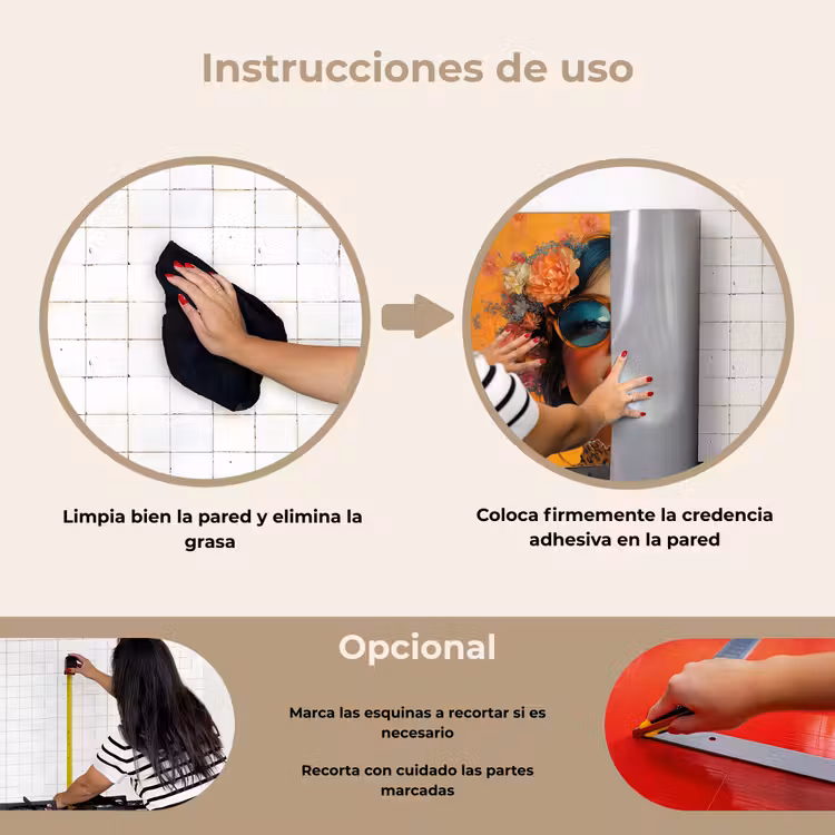 Salpicaderos de cocina - Mujer - Flores - Estética - Naranja — 6