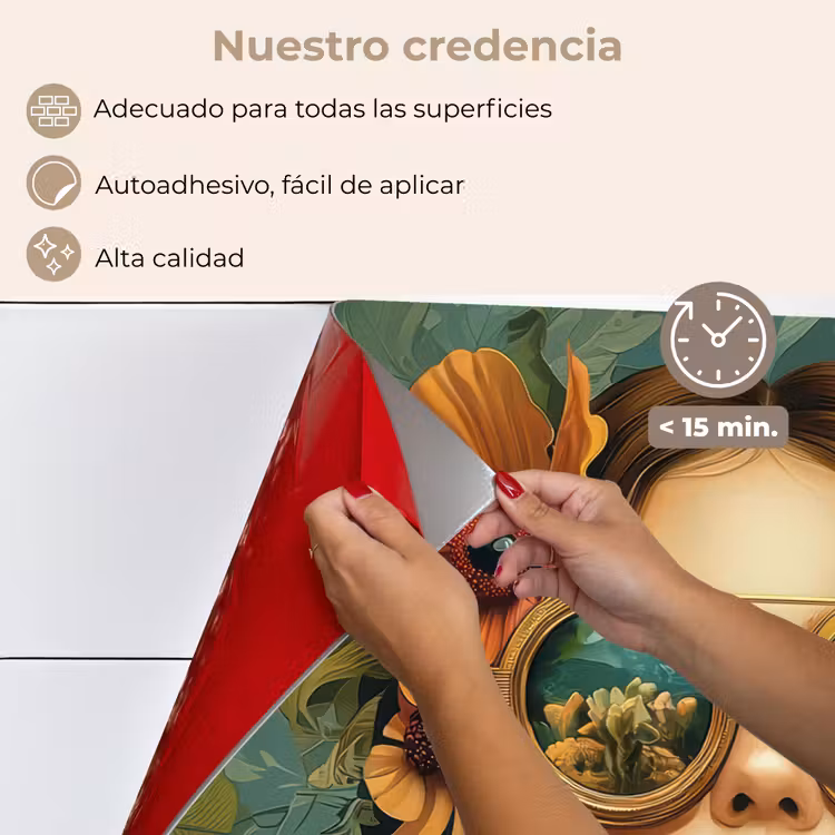 Salpicaderos de cocina - Mujer - Flores - Mariposas - Naturaleza - Vintage — 4