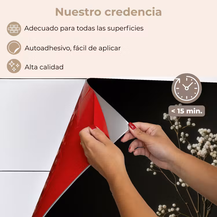 Salpicaderos de cocina - Bulbos de flores - Blanco - Jarrón - Minimalista — 4