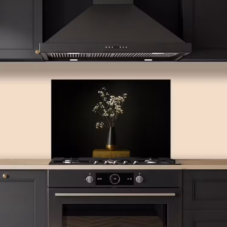 Salpicaderos de cocina - Bulbos de flores - Blanco - Jarrón - Minimalista — 5