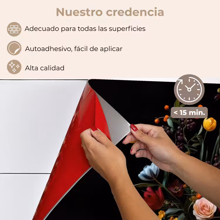 Salpicaderos de cocina - Clásico - Jarrón - Ramo - Flores — 4