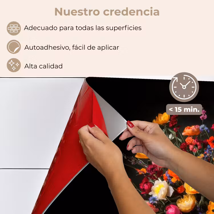Salpicaderos de cocina - Colorido - Ramo - Jarrón - Marrón oscuro — 4