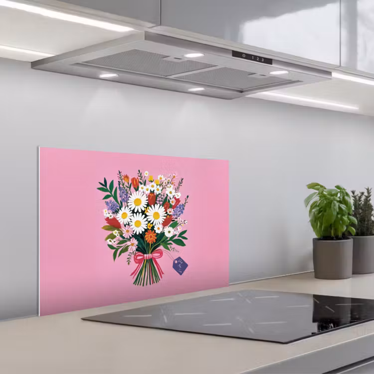Salpicaderos de cocina - Flores - Cita - Tarjeta - Colorido — 1
