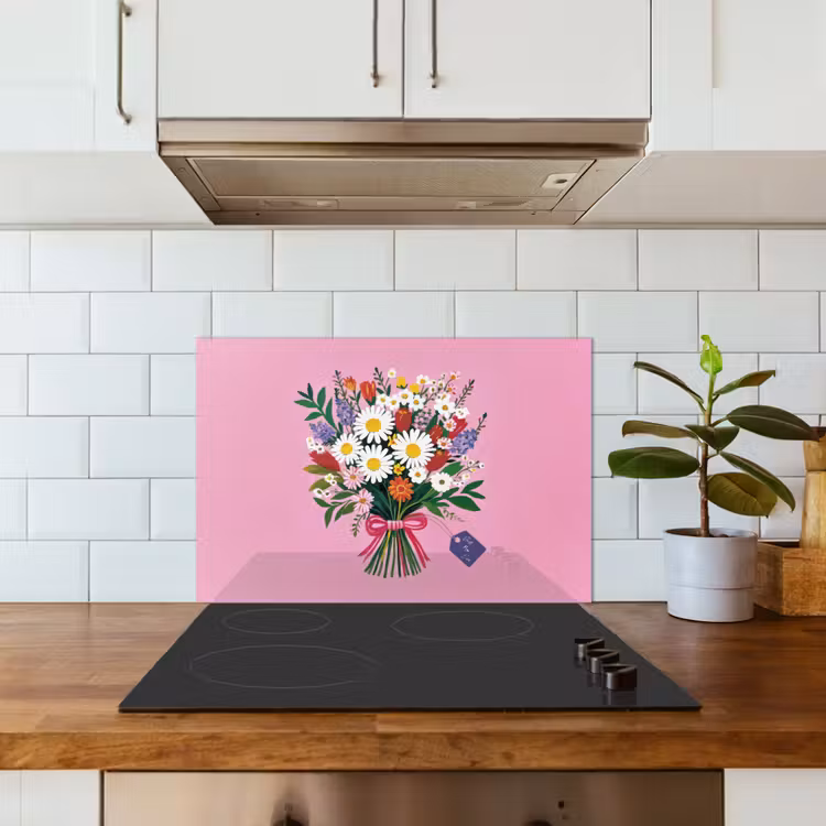 Salpicaderos de cocina - Flores - Cita - Tarjeta - Colorido — 3