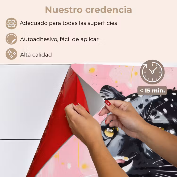Salpicaderos de cocina - Negro - Pantera - Rosa - Abstracto — 4