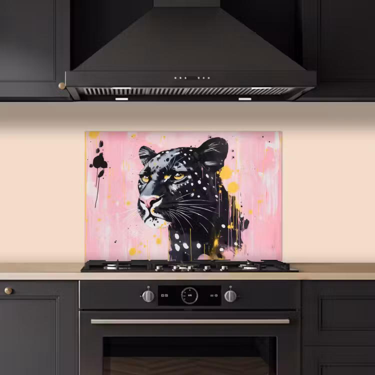 Salpicaderos de cocina - Negro - Pantera - Rosa - Abstracto — 5