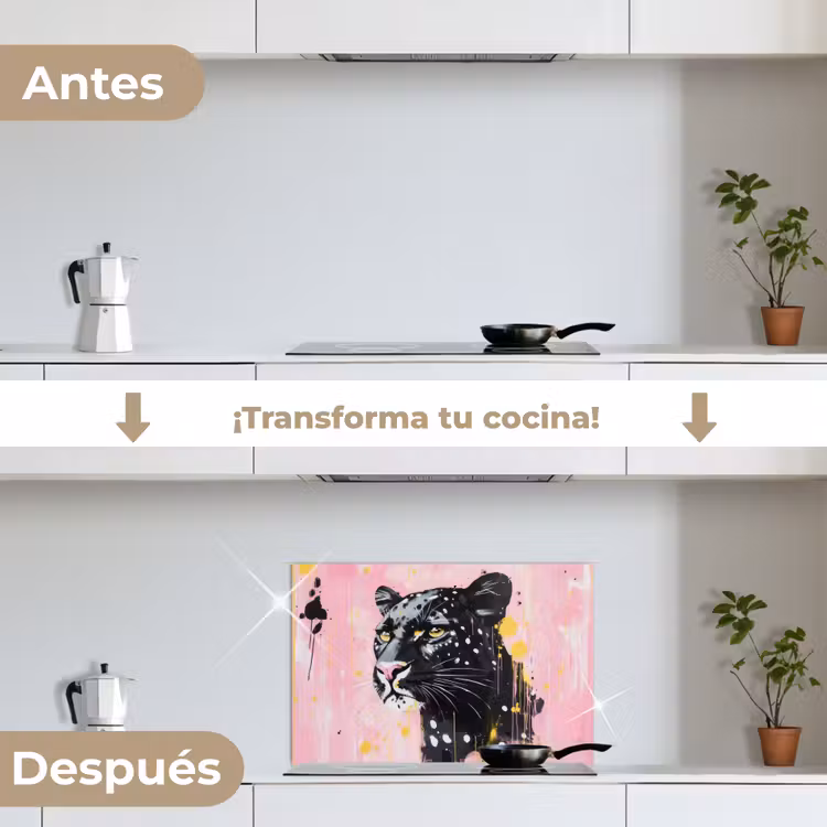 Salpicaderos de cocina - Negro - Pantera - Rosa - Abstracto — 7