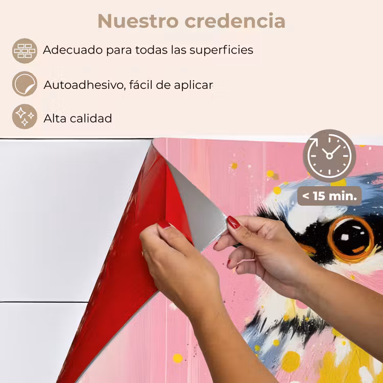 Salpicaderos de cocina - Pájaro - Rosa - Amarillo - Azul — 4