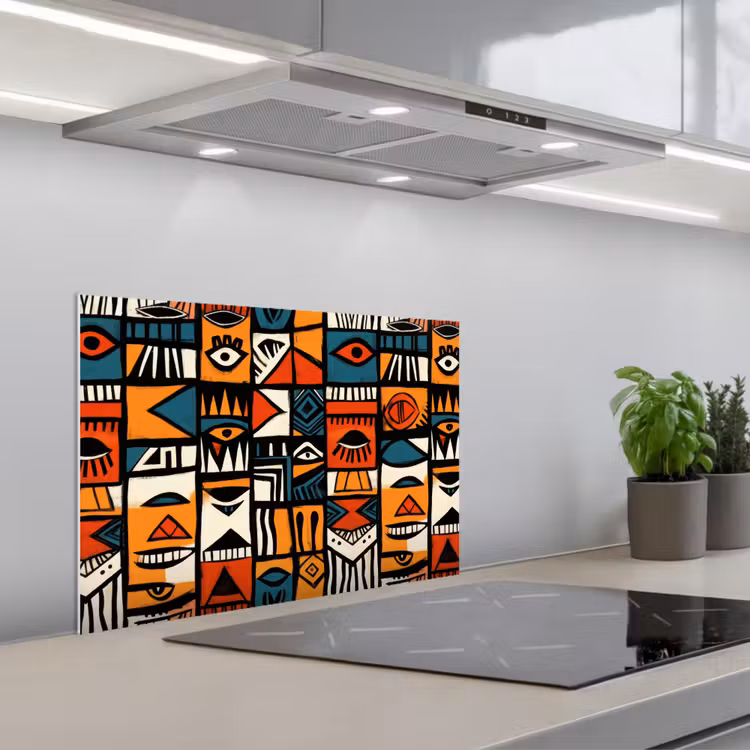 Salpicaderos de cocina - Abstracto - Caras - Mosaico — 1