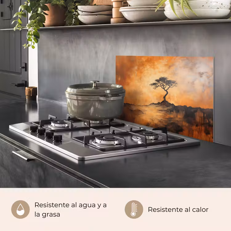 Salpicaderos de cocina - Árbol - Paisaje - Naranja — 2