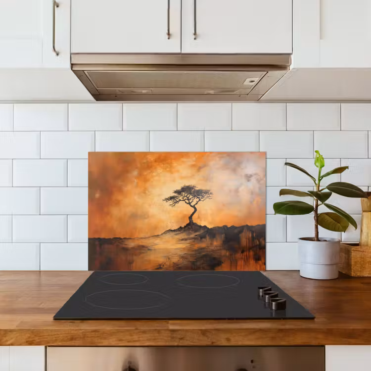 Salpicaderos de cocina - Árbol - Paisaje - Naranja — 3