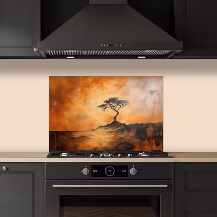 Salpicaderos de cocina - Árbol - Paisaje - Naranja — 5