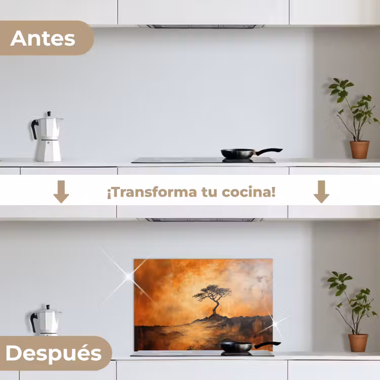 Salpicaderos de cocina - Árbol - Paisaje - Naranja — 7
