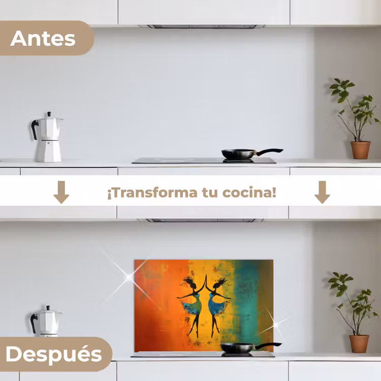 Salpicaderos de cocina - Bailar - Mujeres - Textura de pintura — 7
