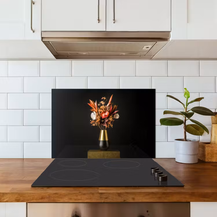 Salpicaderos de cocina - Exótico - Ramo - Jarrón - Oro — 3