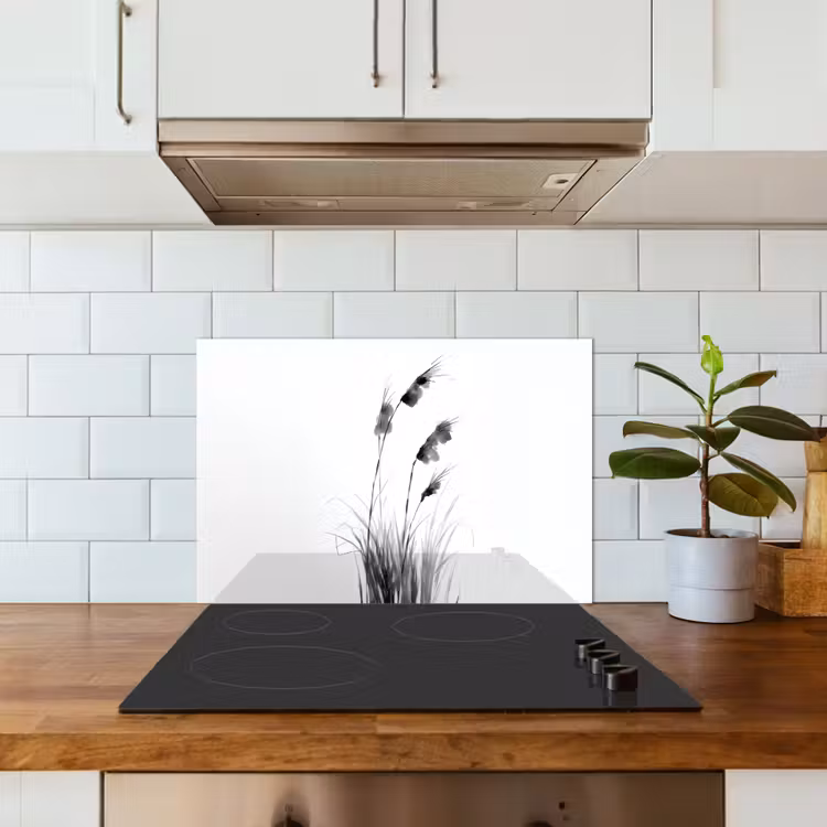 Salpicaderos de cocina - Minimalista - Tallos - Blanco — 3