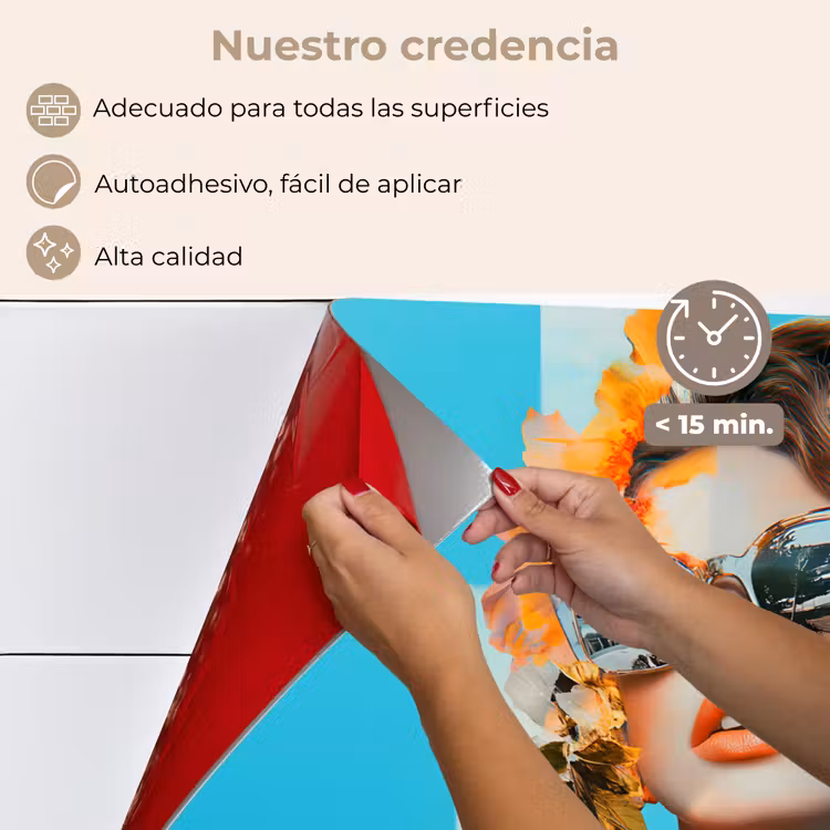 Salpicaderos de cocina - Flores - Mujer - Gafas de sol - Azul — 4