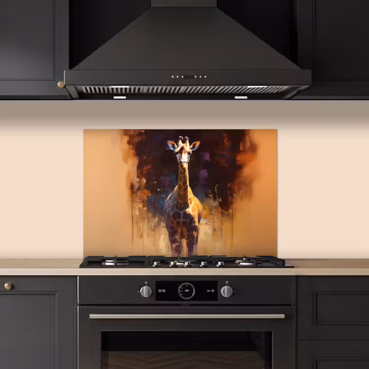 Salpicaderos de cocina - Jirafa - Marrón - Abstracto - Pintado — 5