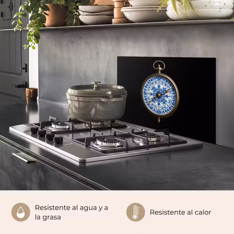 Salpicaderos de cocina - Brújula - Azul de Delft - Negro — 2
