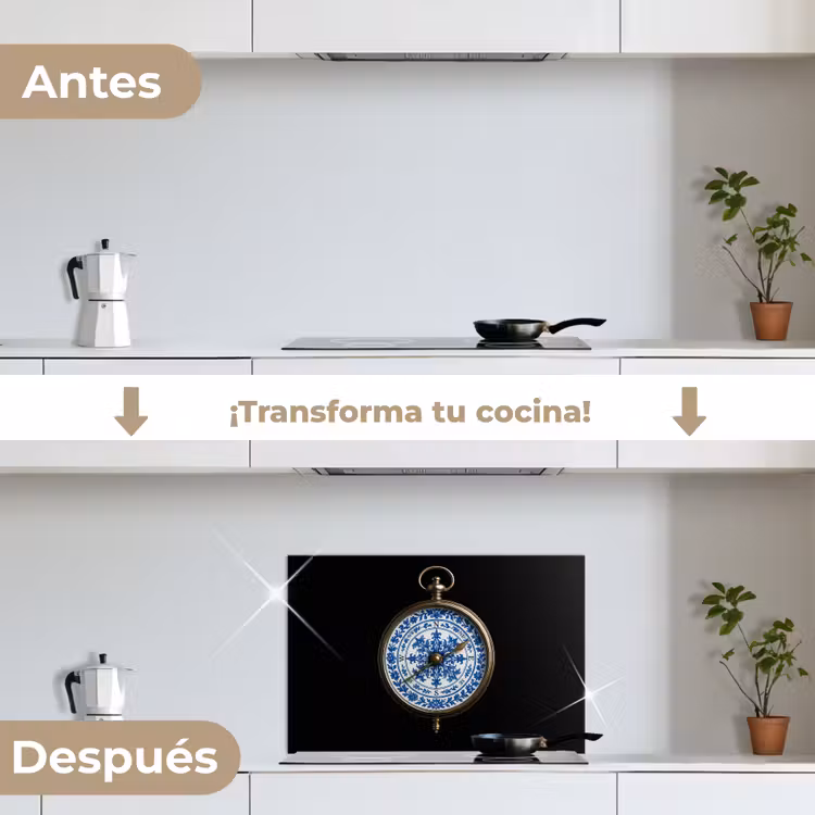 Salpicaderos de cocina - Brújula - Azul de Delft - Negro — 7