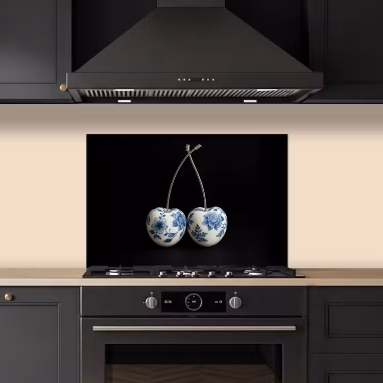 Salpicaderos de cocina - Cerezas - Azul de Delft - Frutas — 5