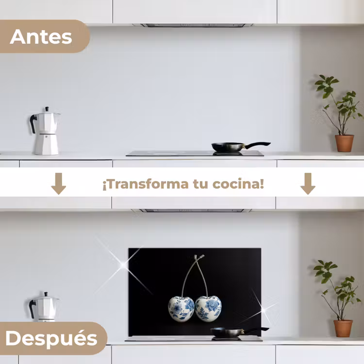 Salpicaderos de cocina - Cerezas - Azul de Delft - Frutas — 7