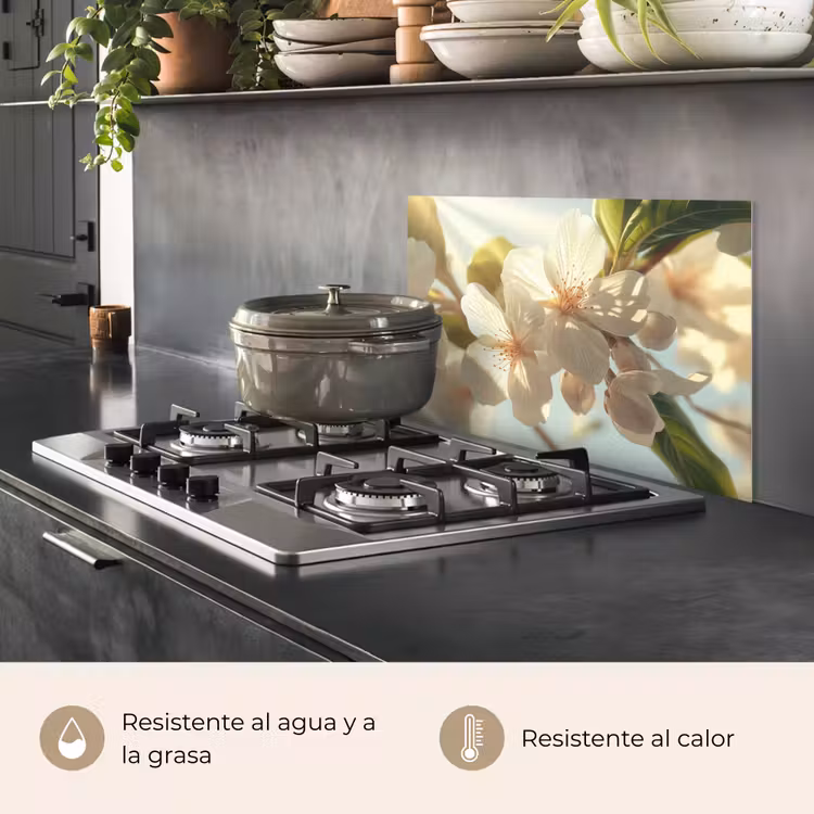 Salpicaderos de cocina - Flores - Blanco - Rayos de sol - Pétalos — 2