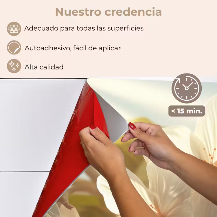 Salpicaderos de cocina - Flores - Blanco - Rayos de sol - Pétalos — 4