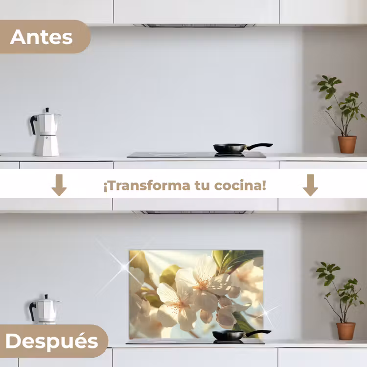 Salpicaderos de cocina - Flores - Blanco - Rayos de sol - Pétalos — 7