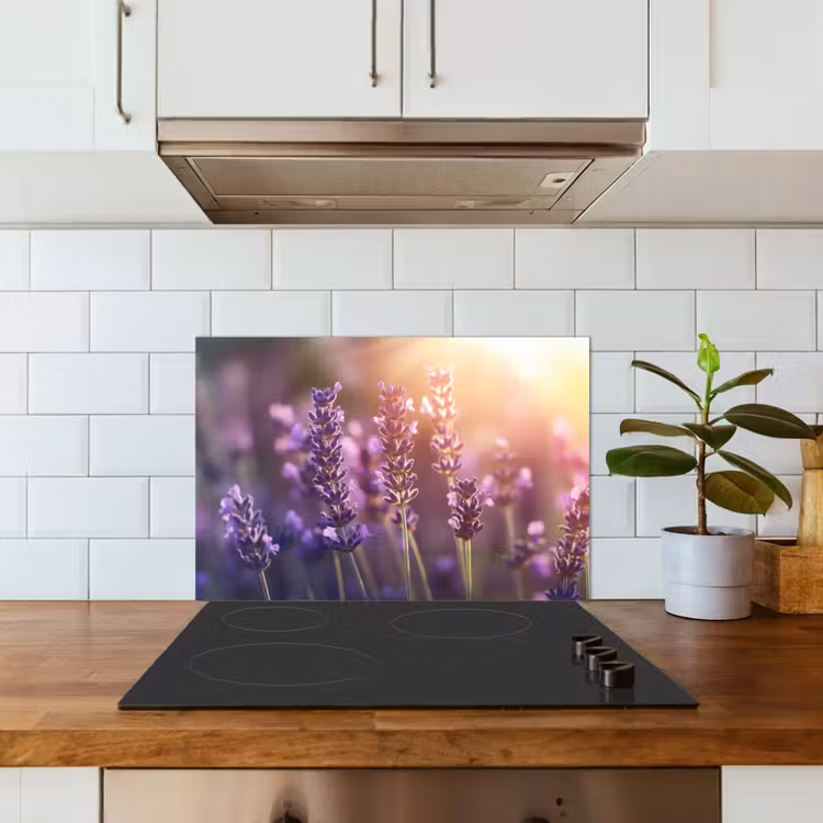 Salpicaderos de cocina - Flores de lavanda - Violeta - Luz solar — 3