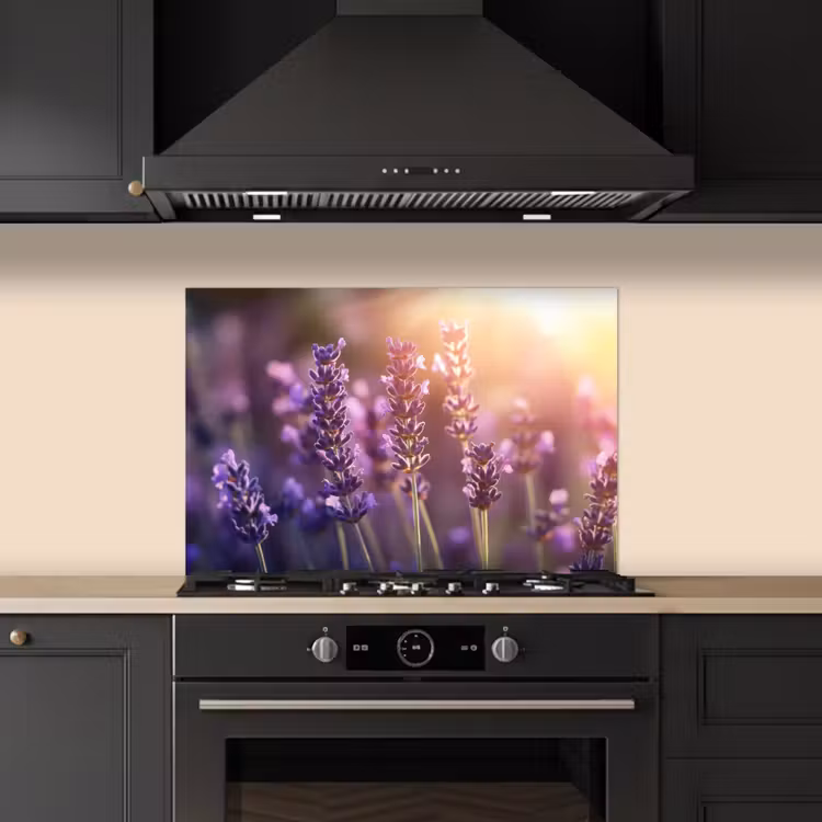 Salpicaderos de cocina - Flores de lavanda - Violeta - Luz solar — 5