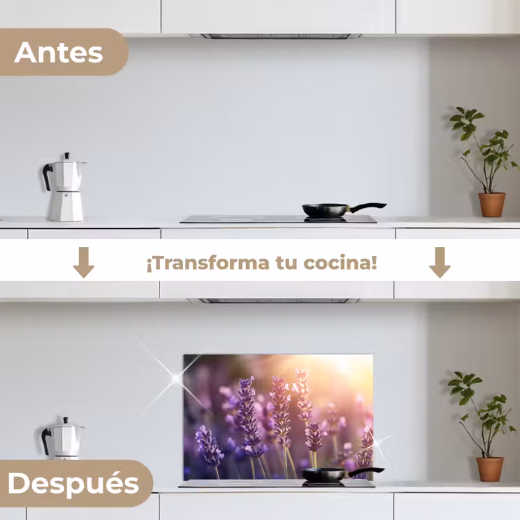 Salpicaderos de cocina - Flores de lavanda - Violeta - Luz solar — 7