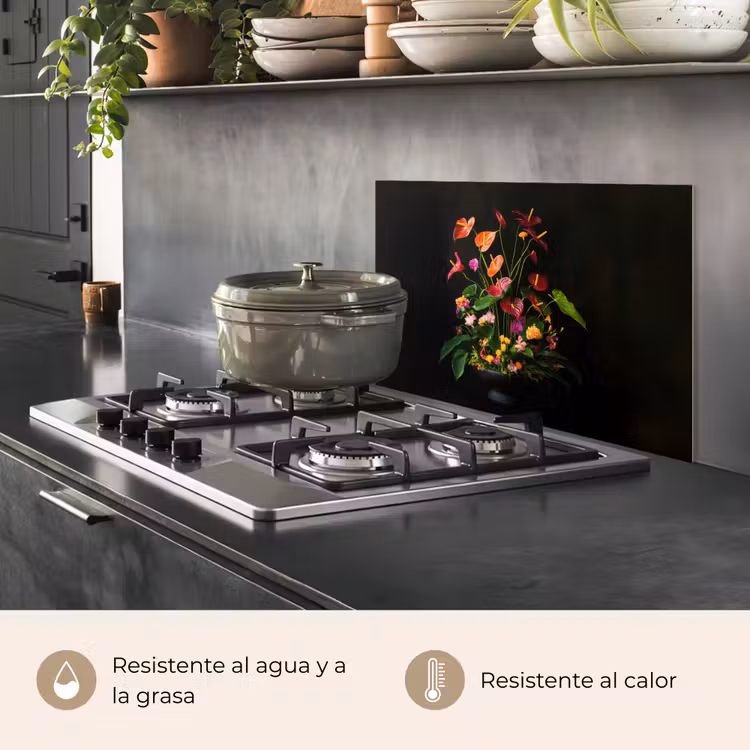 Salpicaderos de cocina - Flores - Jarrón - Colorido — 2