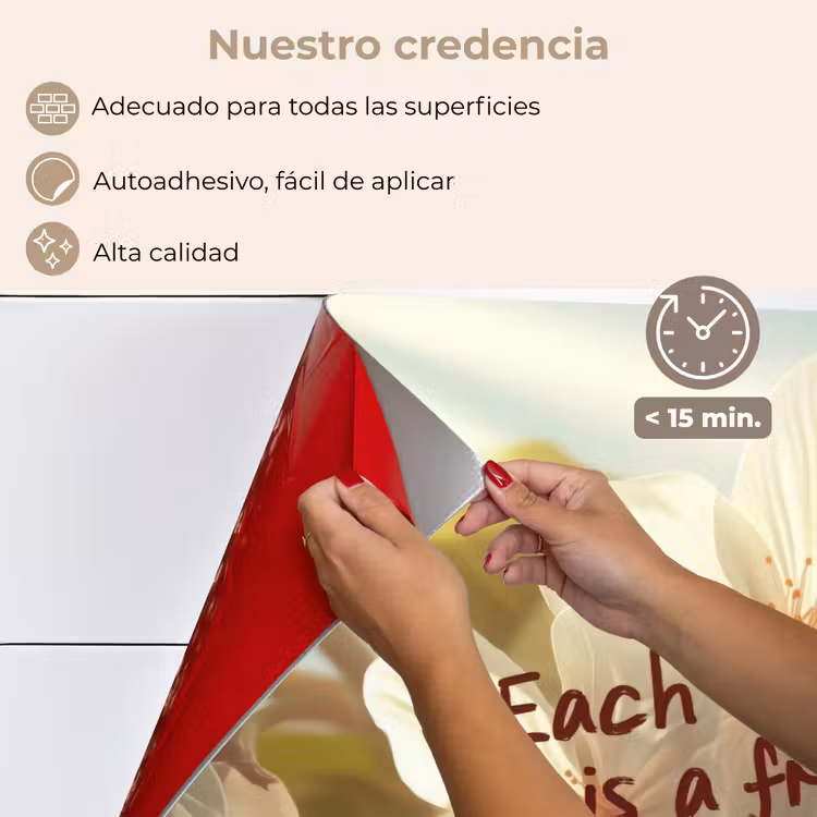 Salpicaderos de cocina - Flores - Luz del sol - Cita - Blanco — 4