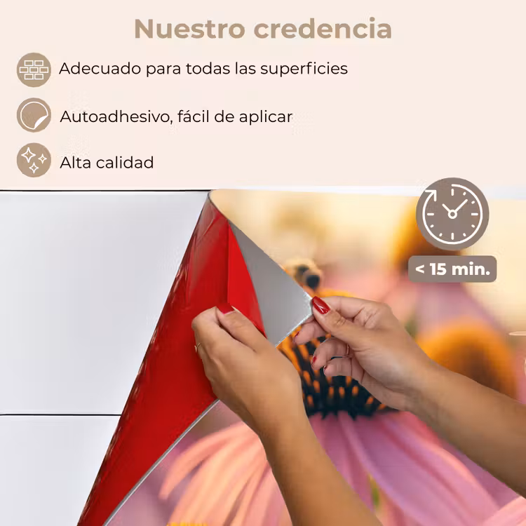 Salpicaderos de cocina - Flores - Morado - Abejas — 4