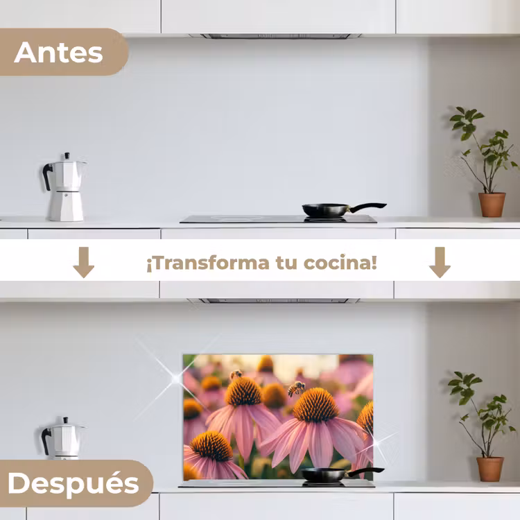 Salpicaderos de cocina - Flores - Morado - Abejas — 7