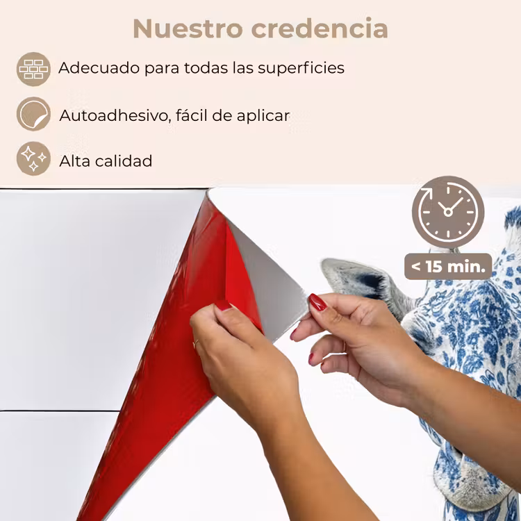 Salpicaderos de cocina - Jirafa - Azul de Delft - Animales - Minimalista — 4
