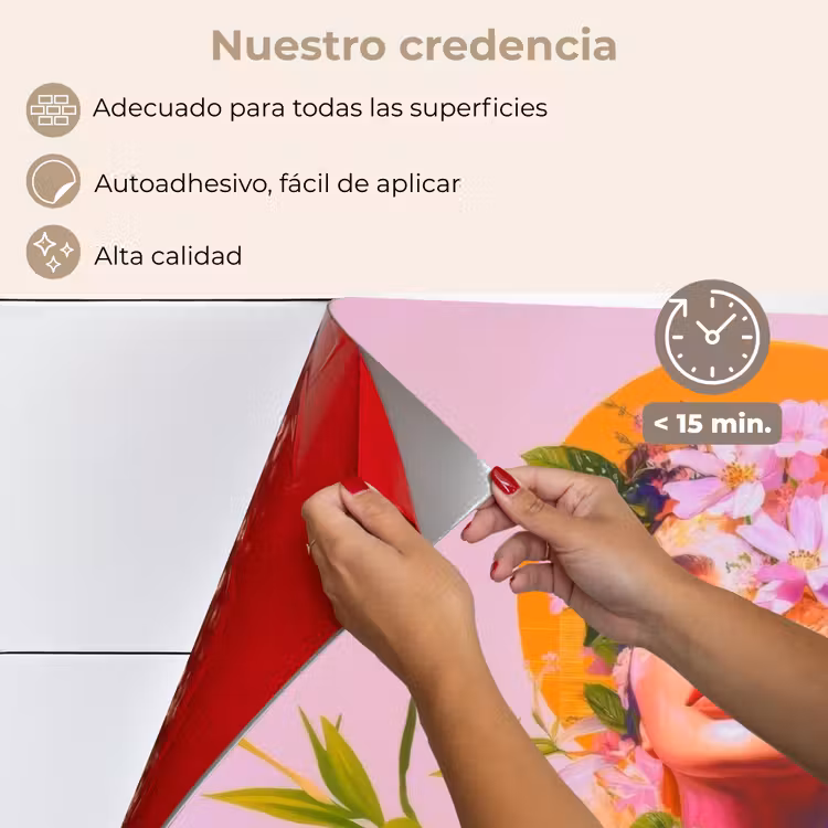 Salpicaderos de cocina - Mujer - Abstracto - Círculo - Flores — 4