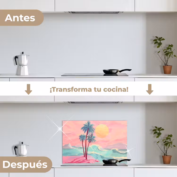 Salpicaderos de cocina - Palmeras - Olas - Mar — 7